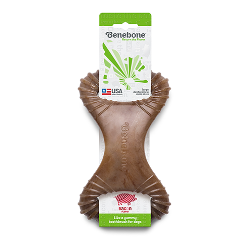 Jouet à mâcher pour Chiens rocking dental au bacon Benebone