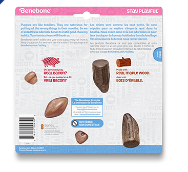 Ensemble de 2 jouets à mâcher pour chiot Bacon et Bois d'Érable Benenbone