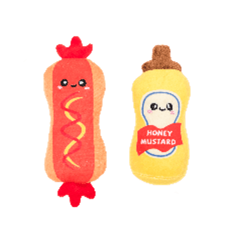 Jouet Pour Chat Duo Hot Dog- Moutarde Miel