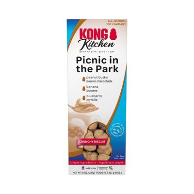 Gâterie croquante Kong ( picnic in the park) beurre d'arachide, banane et myrtille