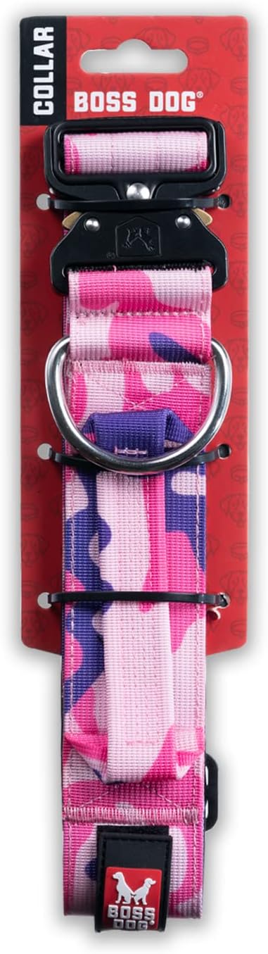 BOSS DOG COLLIER TACTIQUE POUR CHIEN ROSE CAMO SMALL