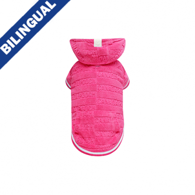 Canada Pooch® Beach Bum Towel Hoodie Pink Size 24