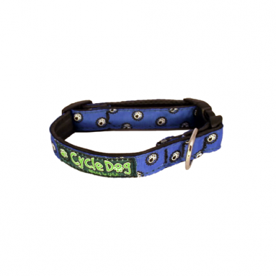 Cycle Dog® Blue Icon Skinny Width Collar Plastic Small
