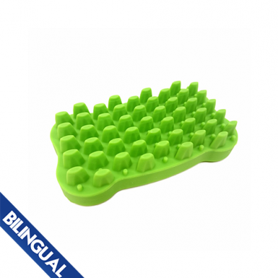 foufouBRANDS™ FFD Pet ™ Groomies™ Multi-Purpose Silicone Brush Bone Lime