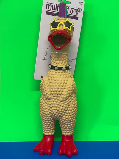 Squeaky Chicken Toy – Rock Star