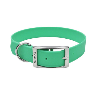 Collier ajustable en biothane imperméable vert