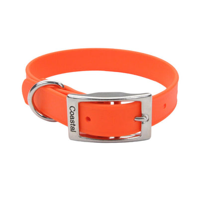 Collier ajustable en biothane imperméable rouge