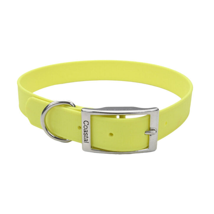 Collier ajustable en biothane imperméable jaune